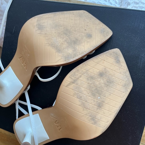 ZARA - Tie Strap Heeled Sandals - Picture 6 of 7